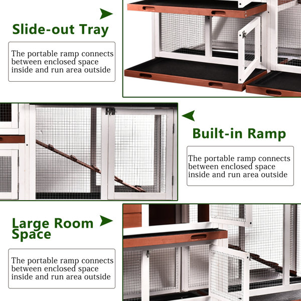 Tucker Murphy Pet™ Gantz Weather Resistant Rabbit Hutch with Ramp